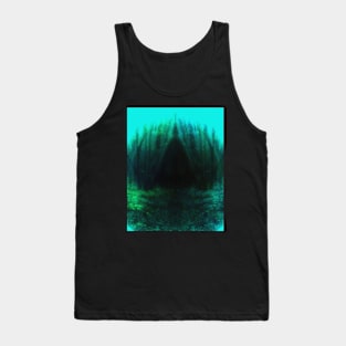 Special processing. Trail to the dark forest, where monster live. Aqua. Light borders. Tank Top